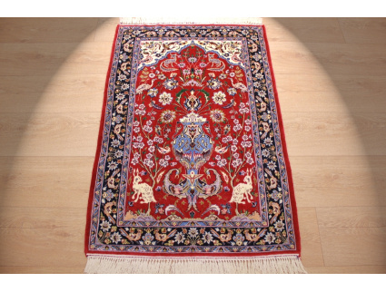 Persian carpet "Isfahan" with silk 108x73 cm