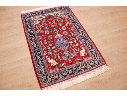 Persian carpet "Isfahan" with silk 108x73 cm