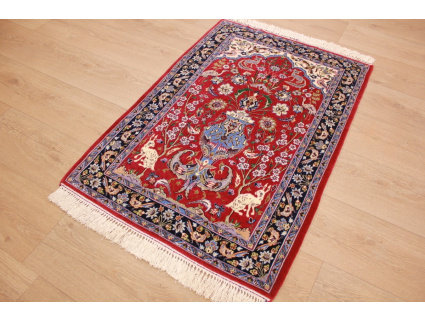 Persian carpet "Isfahan" with silk 108x73 cm