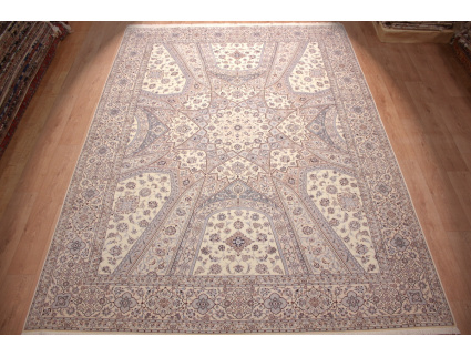 Persian carpet "Nain" 6la with Silk 355x255 cm Beige