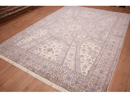 Perserteppich "Nain" 6la mit Seide 355x255 cm Beige