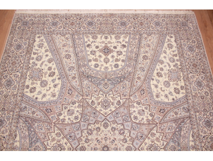 Persian carpet "Nain" 6la with Silk 355x255 cm Beige