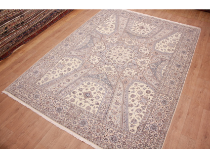 Perserteppich "Nain" 6la mit Seide 355x255 cm Beige