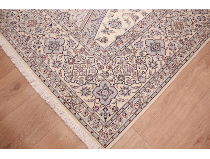 Perserteppich "Nain" 6la mit Seide 355x255 cm Beige