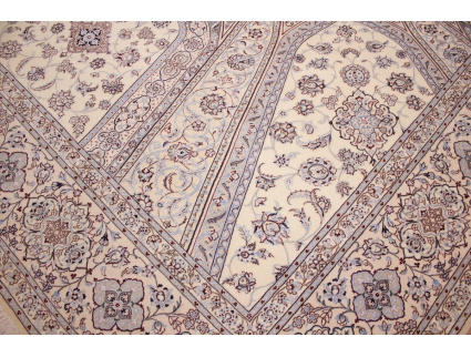 Perserteppich "Nain" 6la mit Seide 355x255 cm Beige