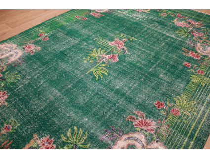 Vintage carpet modern used look overdyed 315x206 cm