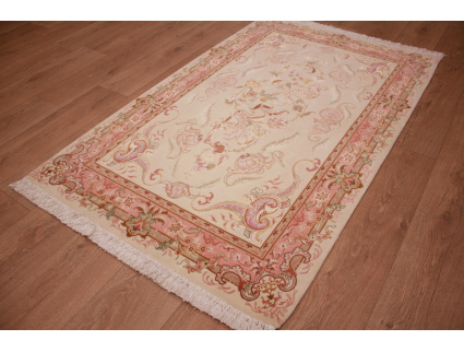 Persian carpet Tabriz with Silk 157x100 cm Beige