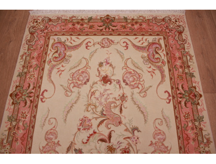 Persian carpet Tabriz with Silk 157x100 cm Beige