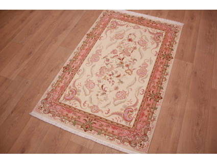 Persian carpet Tabriz with Silk 157x100 cm Beige