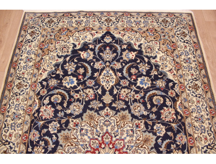 Persian carpet "Nain" 9la with silk 260x165 cm Blue