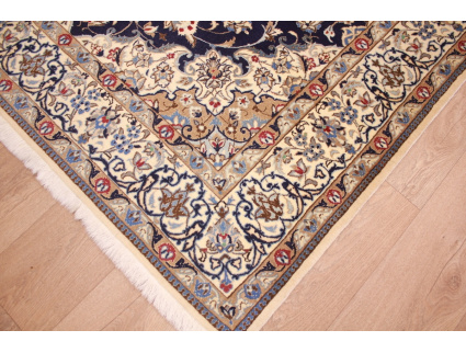 Persian carpet "Nain" 9la with silk 260x165 cm Blue