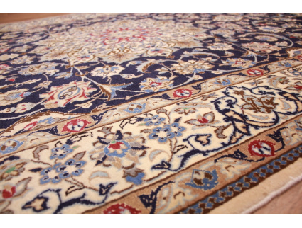 Persian carpet "Nain" 9la with silk 260x165 cm Blue