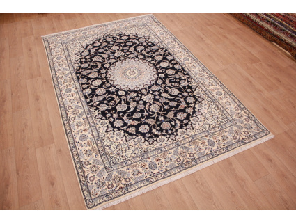 Persian carpet Nain 6la with Silk 312x202 cm Blue