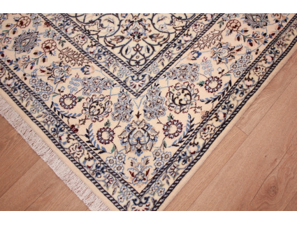 Persian carpet Nain 6la with Silk 312x202 cm Blue