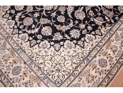 Persian carpet Nain 6la with Silk 312x202 cm Blue