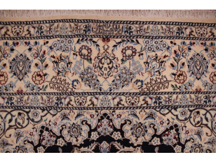 Persian carpet Nain 6la with Silk 312x202 cm Blue