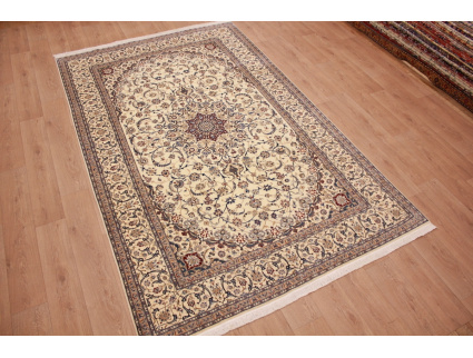 Fine Persian carpet Nain 6la with silk 327x203 cm Beige