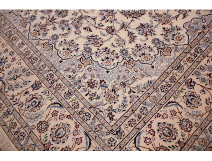 Fine Persian carpet Nain 6la with silk 295x207 cm Beige