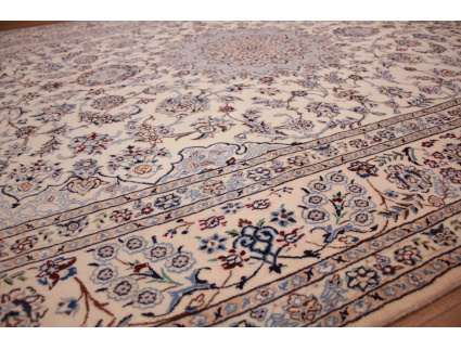 Fine Persian carpet Nain 6la with silk 295x207 cm Beige