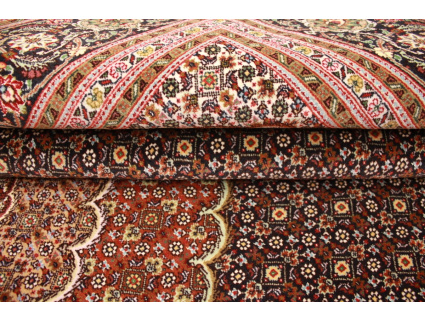 Persian carpet Taabriz Mahi with silk 313x217 cm Black