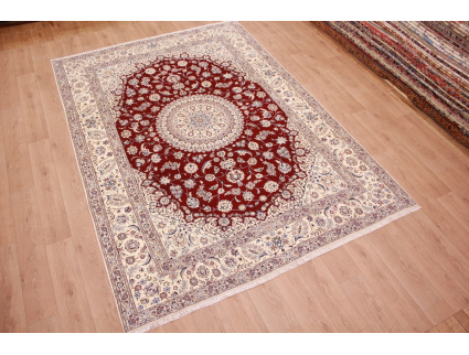 Persian carpet "Nain 6La" with Silk 346x243 cm Red