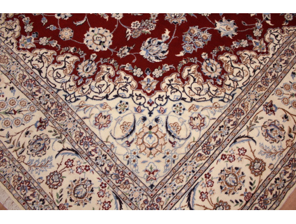 Persian carpet "Nain 6La" with Silk 346x243 cm Red