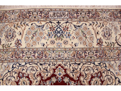 Persian carpet "Nain 6La" with Silk 346x243 cm Red