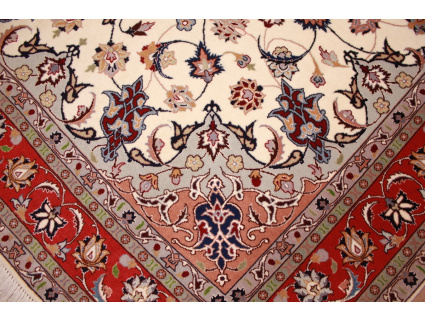 Persian carpet "Taabriz" with Silk 204x156 cm Beige