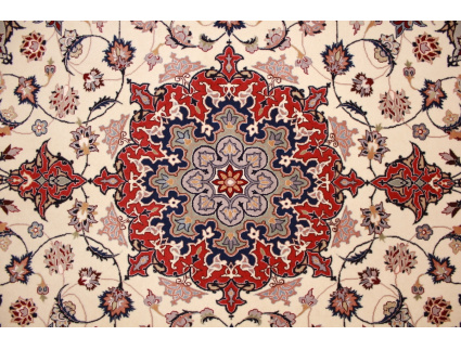 Persian carpet "Taabriz" with Silk 204x156 cm Beige