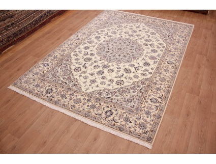 Perserteppich Nain 9la mit Seide 355x250 cm Beige