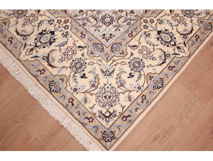 Persian carpet Nain 9la with Silk 355x250 cm Beige