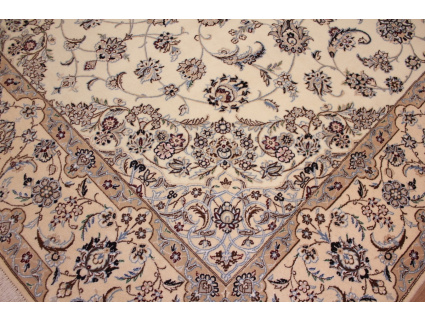 Persian carpet Nain 9la with Silk 355x250 cm Beige