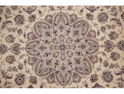 Persian carpet Nain 9la with Silk 355x250 cm Beige