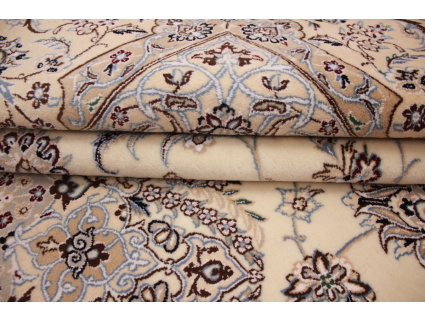 Persian carpet Nain 9la with Silk 355x250 cm Beige