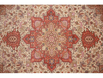 Persian carpet Tabriz with Silk 194x150 cm Beige