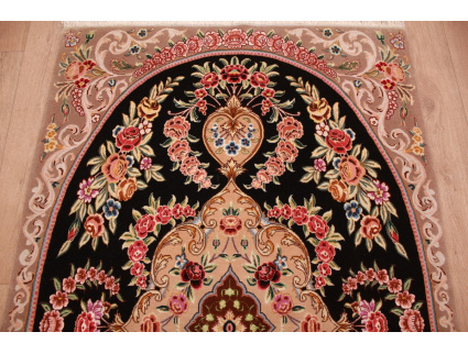 Persian carpet "Isfahan" with silk 160x100 cm Black