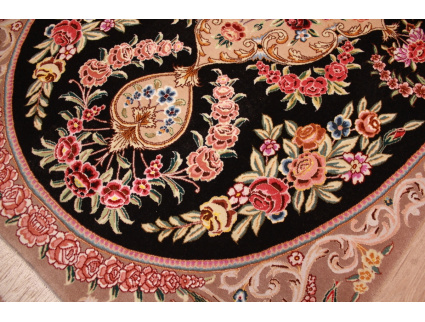 Persian carpet "Isfahan" with silk 160x100 cm Black