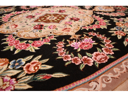 Persian carpet "Isfahan" with silk 160x100 cm Black