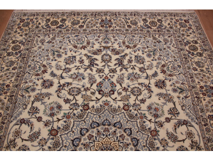 Persian carpet Nain 9la with Silk 356x243 cm Beige