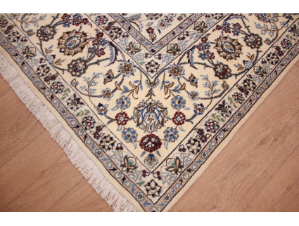 Persian carpet Nain 9la with Silk 356x243 cm Beige