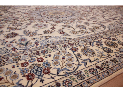 Persian carpet Nain 9la with Silk 356x243 cm Beige