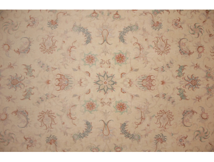 Persian carpet "Taabriz" with Silk 199x147 cm Beige