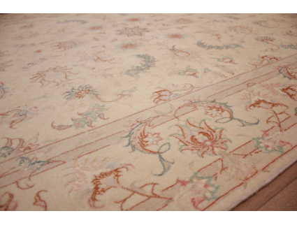 Persian carpet "Taabriz" with Silk 199x147 cm Beige