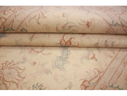 Perserteppich "Taabriz" mit Seide 199x147 cm Beige