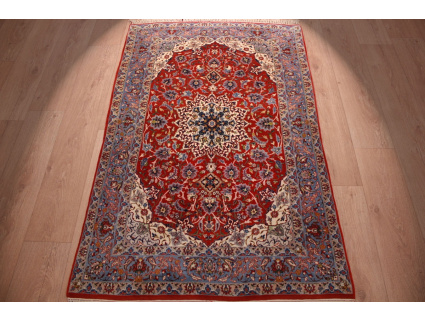 Persian carpet "Isfahan" with silk 160x104 cm Red