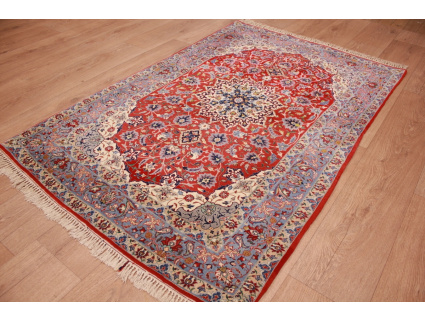 Persian carpet "Isfahan" with silk 160x104 cm Red