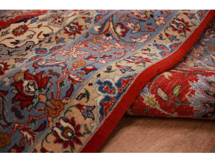 Persian carpet "Isfahan" with silk 160x104 cm Red