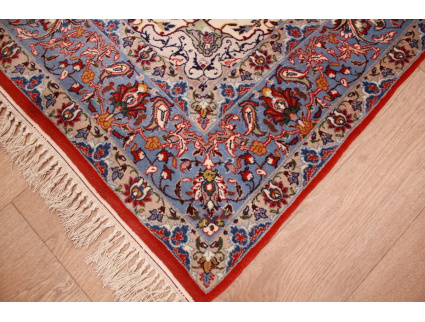 Persian carpet "Isfahan" with silk 160x104 cm Red