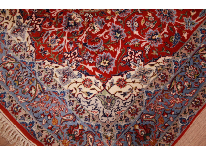 Persian carpet "Isfahan" with silk 160x104 cm Red