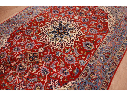 Persian carpet "Isfahan" with silk 160x104 cm Red